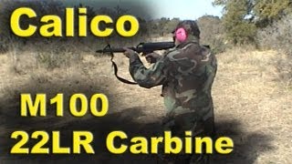 Shooting Loading amp loading Some more of Calico M100 22LR Carbine [upl. by Aicercal]