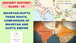 ANCIENT HISTORY  CLASS  14 GUPTA  MAURYAN TRADE ROUTE COMPARISON OF MAURYAS AND GUPTAS [upl. by Suhail97]