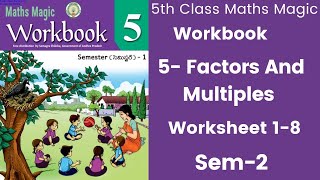 💐🌹👌5th Class Maths Workbook Sem2 Unit5quotFactors And MultiplesquotWorksheet 18 Detailed Explanation💐👍👌 [upl. by Edlihtam]