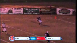 Deshler 19 Zach Skipworth 65yd TD interception [upl. by Htrap]