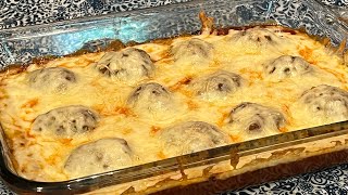 Cheesy Meatball Casserole Don’t loose this recipe It was easy cheesy and delicious [upl. by Staw]