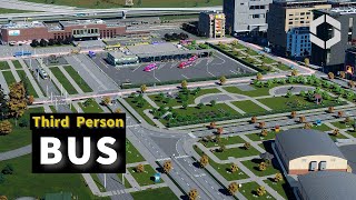 Cities Skylines 2  Third Person Bus Ride airportcity center [upl. by Ynaffit909]