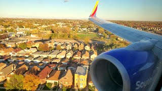 Evening landing at Chicago Midway International Airport  737800 [upl. by Oringa]