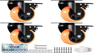 VEVOR Caster Wheels 4inch Swivel Plate Casters Set of 4 with Security Review [upl. by Berri]