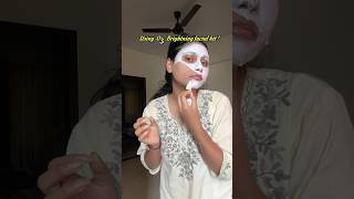 using o3 Brightning FACIAL kit🧴first time 😍🎀 ytshorts shorts skincare facialkit facemask [upl. by Llerod]