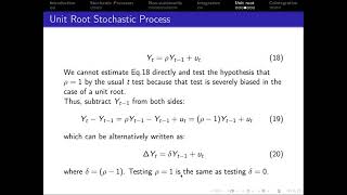 107 Time Series Econometrics Unit root testing [upl. by Erinn978]