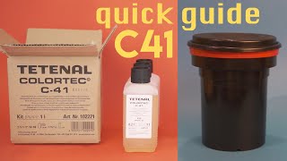 Developing C41  QUICK GUIDE Tetenal 1l kit [upl. by Pomona]