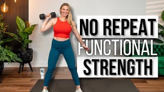 30 min Full Body Functional Strength Training  NO REPEAT  MUSCLE FOR A STRONG LIFE [upl. by Caines335]