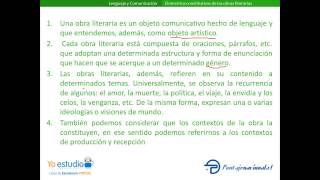 ¿Cuáles son los elementos constitutivos de las obras literarias [upl. by Esekram]