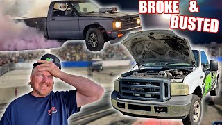 My 60 Powerstroke Burnout Truck Broke Before The Burnout S10 Caught On Fire Best Day Ever [upl. by Mendez]