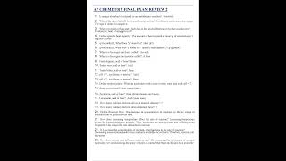 AP CHEMISTRY FINAL EXAM REVIEW 2 Latest 2024 2025 Actual Questions and Answers 100 Correct [upl. by Haididej333]