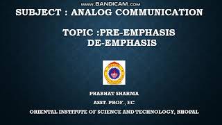 Analog Communication  Preemphasis and Deemphasis [upl. by Drake331]