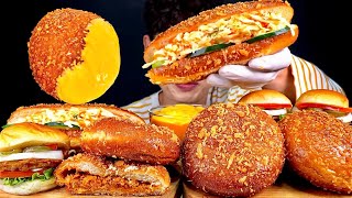 ASMR 샐러드 샌드위치 제육고로케 잡체고로케 미니햄버거 치즈소스 찍먹방 Salad Sandwich Meat Bread Mini Burger MuKBang [upl. by Yniar]