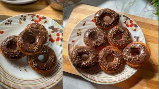 Easy Chocolate donuts recipe eggless  Amis yummy yummy [upl. by Alathia]