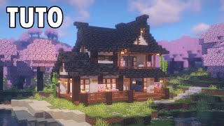 Minecraft 120  Comment Construire une Grande Maison Japonaise Réaliste  Tutoriel [upl. by Analle936]