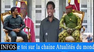 samuel Etoo Flis arrivé au Burkinafasso accueil capitaine ibrahim traore président du Burkina Faso [upl. by Nylirrej]