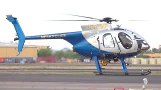 🚁 McDonnell Douglas Helicopter MD530F Hughes 500  Mesa Police  Takeoff  Helicopter 🚁 [upl. by Uah]