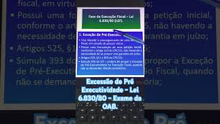 Excessão de Pré Executividade  Lei 683080 oab tributário informação constituição aula ctn [upl. by Hanid]