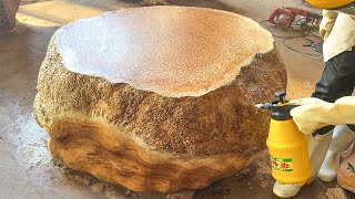 Strange Wood Grain on Burl Wood  Create a OneofaKind Monolithic Coffee Table in The World [upl. by Gallager]