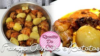 FRANGO ASSADO COM BATATAS  RECEITAS DA CRIS [upl. by Anahtor1]