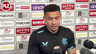 James Tavernier reacts to equalling John Greigs Rangers scoring record [upl. by Botti]