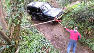 Using Hi Lift jack as winch to get Discovery out [upl. by Yahiya]