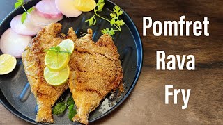 Pomfret Rava Fry recipe in a easy way  How to make Pomfret Fry PomfretRavaFry [upl. by Yeruoc]