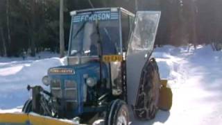 Fordson Super Dexta and snow lumityöt [upl. by Eilsehc636]