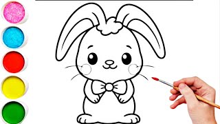 Cute Rabbit Drawing Painting amp Coloring For Kids and Toddlers Kids Art [upl. by Leirad]