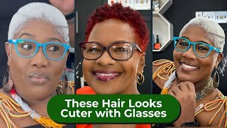 Short Hair With Glasses 15 Chic Short Natural Hairstyles for Black Women [upl. by Aynos]