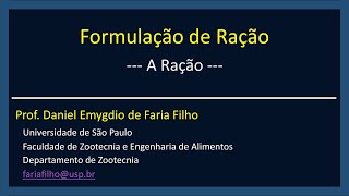 01  O conceito de Ração  Formulação de ração aplicada à Avicultura [upl. by Annohsak]