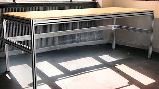 A MAN CAVE Workshop Table in 5 Minutes  Aluminum Extrusion Workshop [upl. by Howlan]