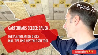 DIY Gartenhaus selber bauen Ep 22  Deckenmontage OSB Platten [upl. by Akinyt]