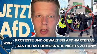 ESSEN Parteitag Linke jagen AfDPolitiker Gewalt gegen Polizei  so extremistisch ist der Mob [upl. by Aluap516]