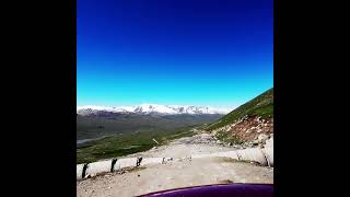 Driving over old pipe on trail from Tosor Pass to Jilusu Valley mountains offroad travel nature [upl. by Ettegdirb896]