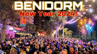 Benidorm 2024  MASSIVE New Year´s Celebration🍾🎉 [upl. by Airdnaid972]