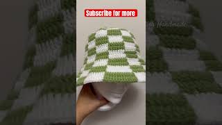 Checkered crochet hat crochet easycrochet crochetideas fyp [upl. by Anitnemelc394]