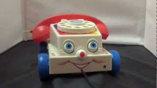 Fisher Price Chatter Phone 1960s Pull Toy Chatter Toy Review [upl. by Notslar]