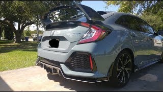 How to instal 2020 civic sport hatchback rear diffuser on a 2018 civic sport hatchback [upl. by Aerdna]