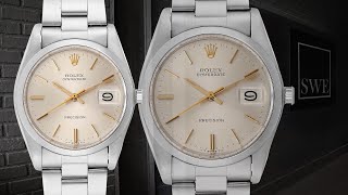 Rolex OysterDate Precision Silver Dial Steel Vintage Mens Watch 6694  SwissWatchExpo [upl. by Attenat]