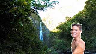 Best Waterfall Hike in Kauai Napali Coast Cliff Jump [upl. by Pinkerton818]