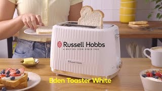 Russell Hobbs Eden 2 Slice Toaster White  RHT2737WHT [upl. by Omarr]