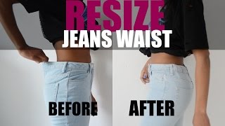 DIY LIFE HACK  HOW TO RESIZE JEANS WAIST Elastic Method jeans hacks [upl. by Damalas]