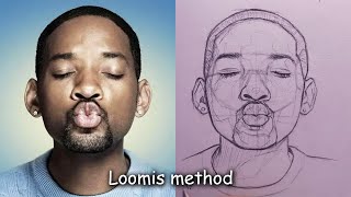 How to Draw a Portrait Using the Loomis Method  Frontal View [upl. by Delmore734]