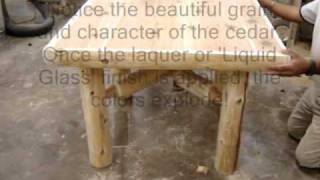 The Log Furniture Cedar Log Dining Table Assembly [upl. by Tore]