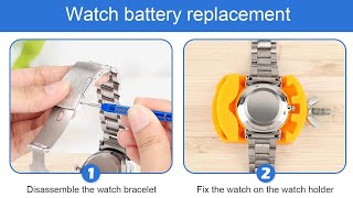 Watch Repair Kit  for Watch Battery Replacement Watch Link Removal and Resizing  Watch Opener [upl. by Ellerret515]