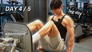 FULL WEEK OF TRAINING IN MY APARTMENT GYM  Leg Day  Day 45 [upl. by Nywroc]