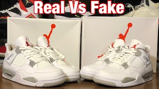 Air Jordan 4 Tech GreyOreo Real Vs Fake Review WBlacklight and weight comparisons [upl. by Toille]