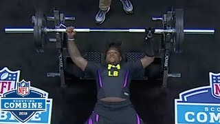 Shaquem Griffins Bench Press with Prosthetic Hand  2018 NFL Combine Highlights [upl. by Ellenwad]