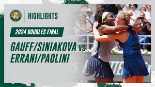 GauffSiniakova vs ErraniPaolini Doubles Final Highlights  RolandGarros 2024 [upl. by Shaffert]